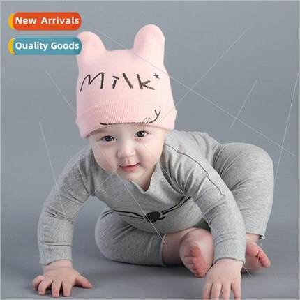 Spring and Autumn baby knitted pullover hat letters men and