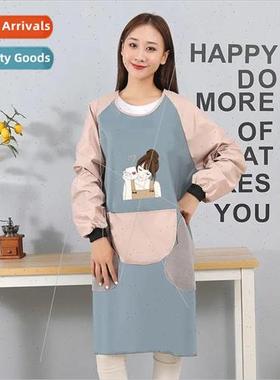 Coverall apron female kitchen cooking household waterproof o