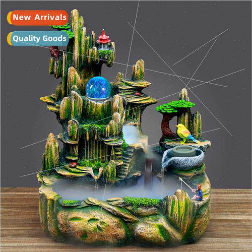 Wigwam flowing fountain ornaments cycle fish tank desktop bo