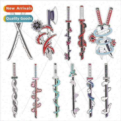 Sword cartoon anime ghosts  weapon alloy brooch versatile cl