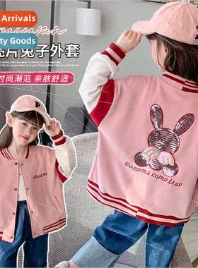 Girls jacket spring and fall paragraph childrens fashionable
