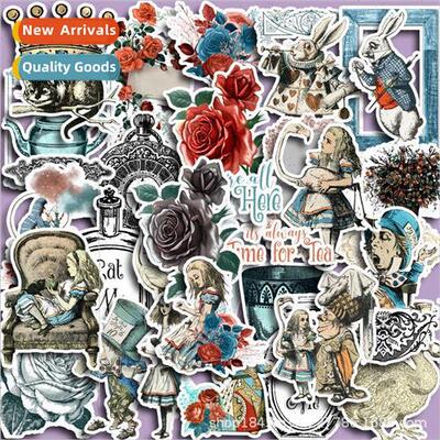 Freaky Alice 36 waterproof stickers gothic  nostalgia rose h