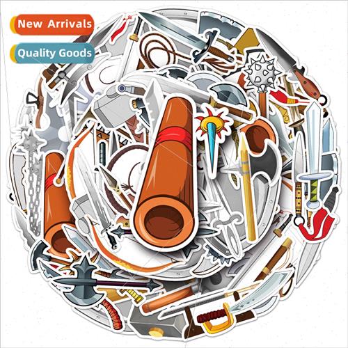 71 cartoon cold weapon stickers melee weaponry creative hand