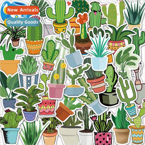 45 green plants cactus potted plants cartoon graffiti sticke