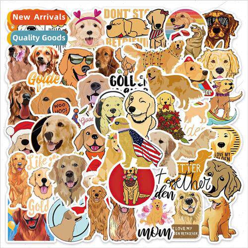 50 Cute Animal Golden Dog Doodle Stickers DIY Decoration gga