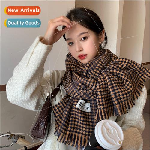 2022 thickened Korean  of the plaid scarf female imitation c