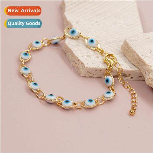 White alloy with eyes Devils Eye beads vacuum-plated in the
