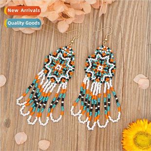 Rice Bead Tassel Ethnic Flower MGB Round Bohemian Weaving