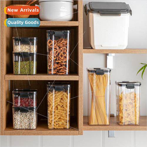 Kitchen transparent PET sealing jars spices nuts square stor