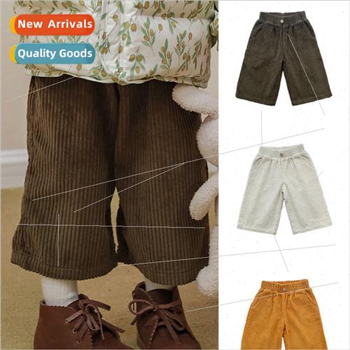 Childrens class a corduroy pants boys girls solid color baby