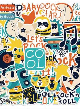 52 cartoon rock  animal graffiti stickers can be decorated l