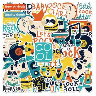 animal graffiti decorated cartoon rock can stickers