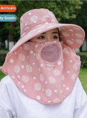 Ice silk sun hat sub ladies sunscreen mask 2023 new face cov