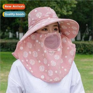 new cov hat sunscreen mask ladies sun sub face Ice 2023 silk