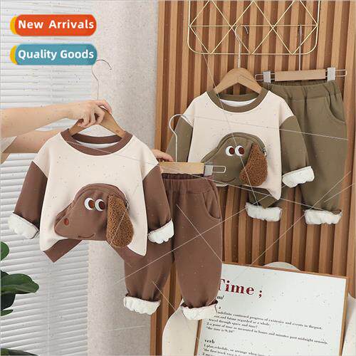 2023 winter new childrens cartoon two-piece Korean  of the b