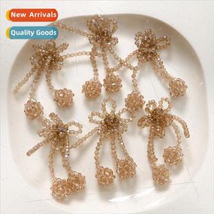 French light luxury feeling crystal flowers cherry diy handm