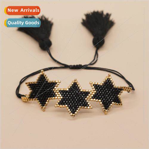 Bohemian Style Japanese Rice Beads Hand-Woven Hexagonal Star