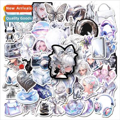 50 silver girl s cartoon stickers laptop luggage water cup c