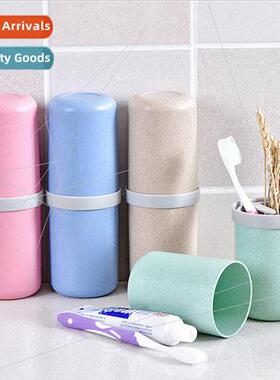 Wheat straw travel portable storage cup lanyard portable too