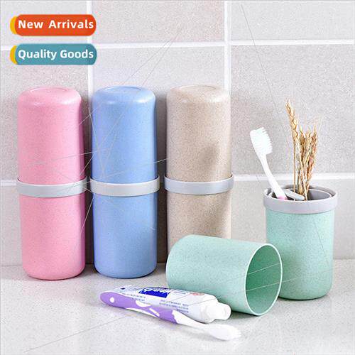 Wheat straw travel portable storage cup lanyard portable too