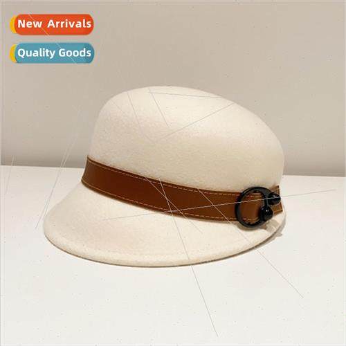 .23 new fall and winter tweed equestrian hat England retro b