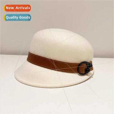 .23 new fall and winter tweed equestrian hat England retro b