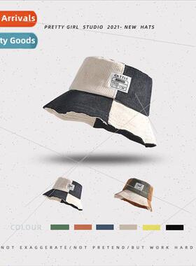 New autumn and winter hat ladies color blocking fashion fish