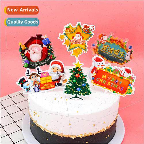Christmas color printing acrylic cake decorating cartoon acr