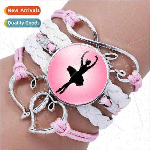 Ballet action theme multi-layer bracelet pink love LOVE trin