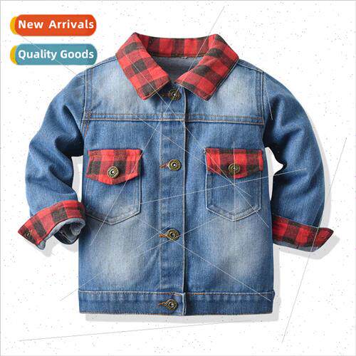 Spring and Autumn childrens denim jacket single boys long-sl