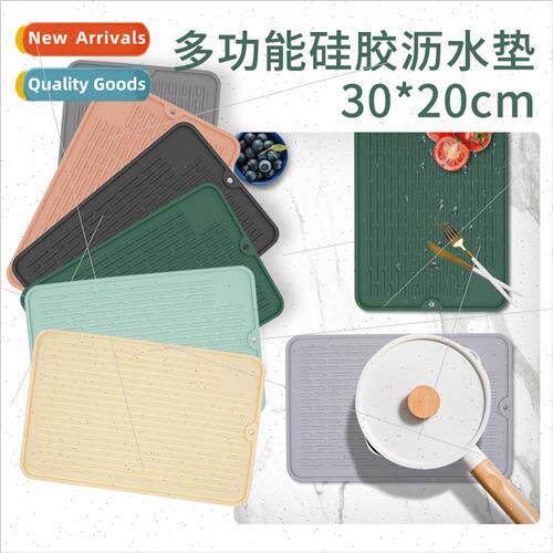 Kitchen multifunctional 30*20cm silicone insulating mat drai