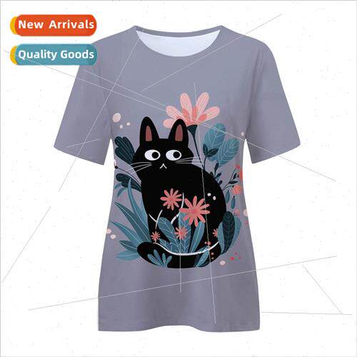 Realistic Cat 3D Printed T-Shirt Mens and Womens Short Sleev