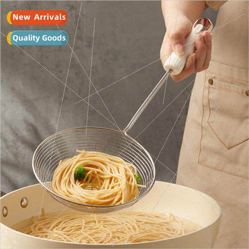 Kitchen stainless steel fishing spoon long handle anti-scald