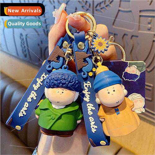moon half artist pearl earrings girl keychain cute cartoon d