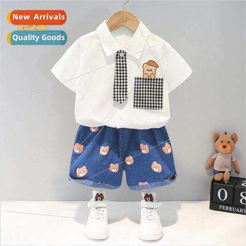 Summer boys short-sleeved shirt suit new small children baby