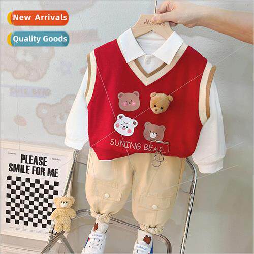Childrens spring childrens suit three-piece suit 2023 new bo