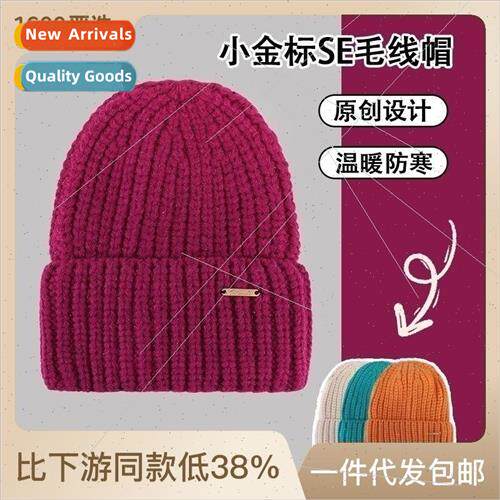 Hat womens fall and winter knitted cap hundred with thick li