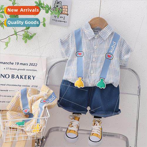 Boys shirt short-sleeved suit 2023 new summer cartoon nd chi