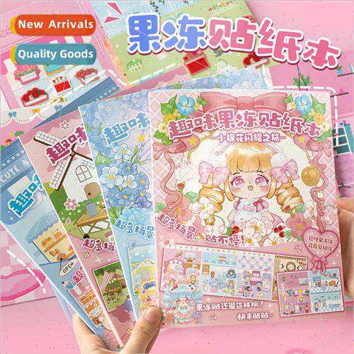 Fun jelly sticker book cute cartoon characters scene base hu