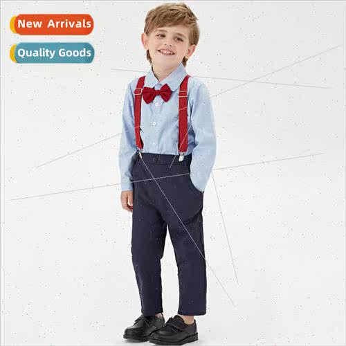 2023 fall kids clothes gentleman backpack pants long sleeve