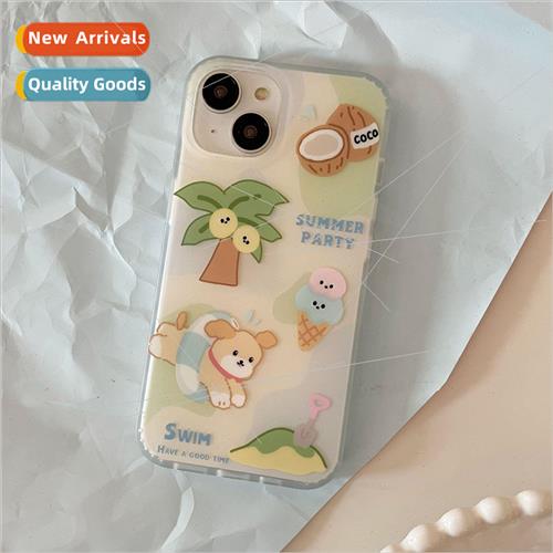 Summer Coconut Ice Cream Puppy 适用 iPhone 12 Dual Layer 13P
