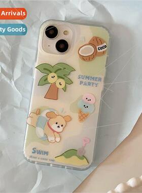 Summer Coconut Ice Cream Puppy 适用 iPhone 12 Dual Layer 13P