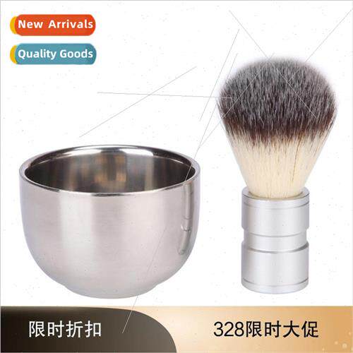 Stainless Steel Beard Brush Shaving Brush Animal Hair Metal