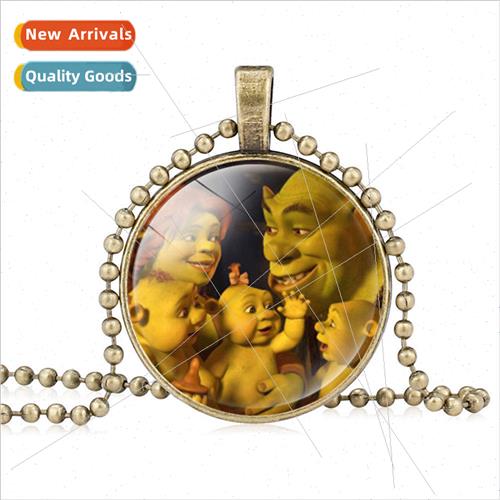 Jewelry Vintage Rice Beads Monster Shrek Pendant Necklace Lo