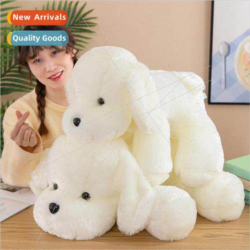 White plush dog plush toys cute dog doll pillow boy and girl