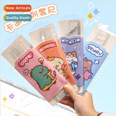 Cartoon set of rulers student stationery drawing drawing too