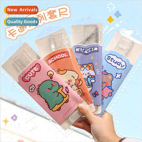 Cartoon set of rulers student stationery drawing drawing too