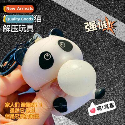 decompression spit bubble panda keychain pinch music creativ
