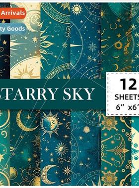 12pcs/pack tarot card starry sky background paper DIY new fa
