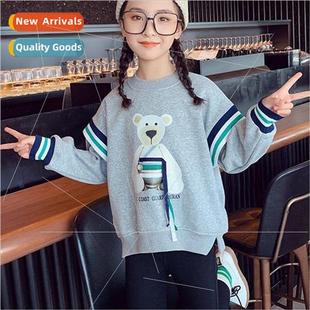fall and 适用eign padded litt new sweater 2023 Girls winter